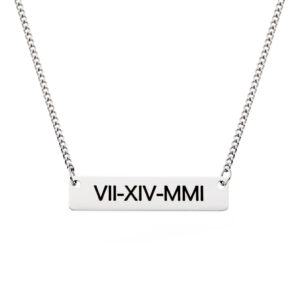 Horizontal Bar Necklace • Engraved • 316L Stainless Steel