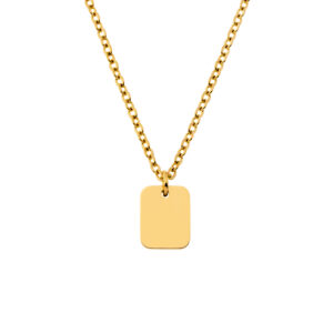 Artwork Pendant • Rectangle Engraved • 18K Gold Plated