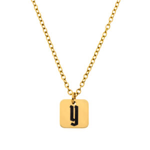 Initial Pendant • Square Engraved • 18K Gold Plated
