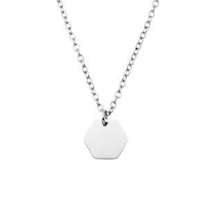 Artwork Pendant • Hexagon Engraved • 316L Stainless Steel