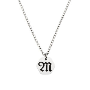 Initial Pendant • Hexagon Engraved • 316L Stainless Steel