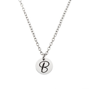 Initial Pendant • Round Engraved • 316L Stainless Steel