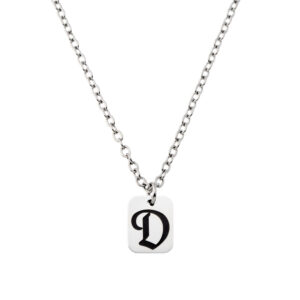 Initial Pendant • Rectangle Engraved • 316L Stainless Steel