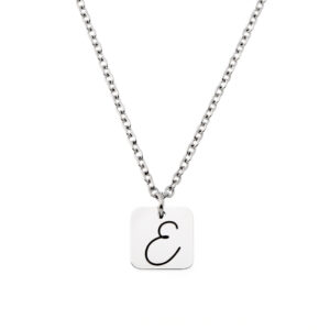 Initial Pendant • Square Engraved • 316L Stainless Steel