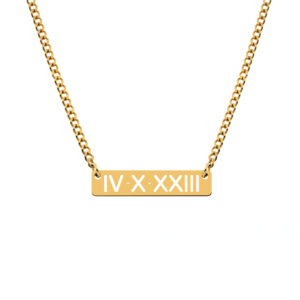 Roman Numeral Cutout Necklace • 18K Gold Plated